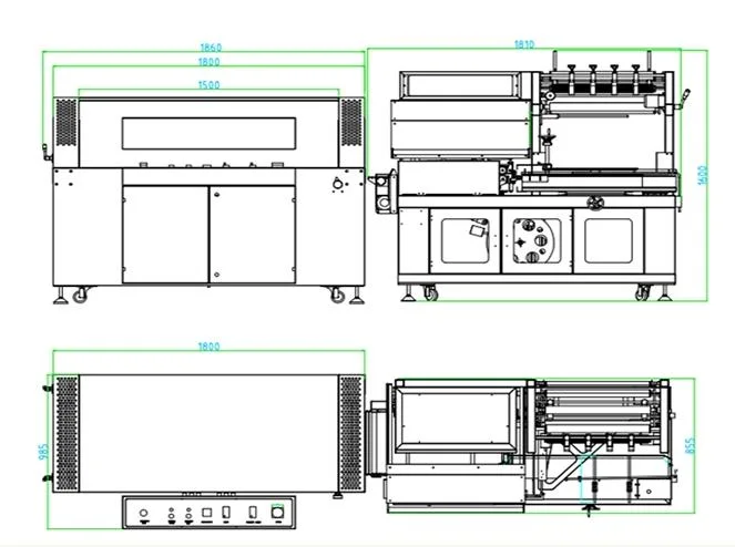 Cake Bread Chapati Tortillas Protein Bars Snack Bars Box Automatic L Bar Sealer Shrink Packing Machine