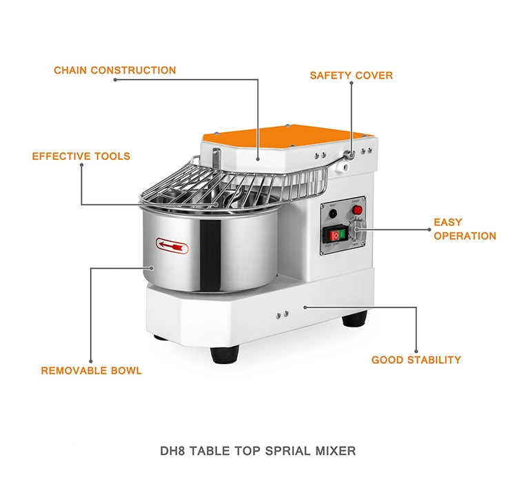 Golden Chef Small Size Chain Construction Bakery Double Motion Dough Mixer/ Spiral Mixer Machine