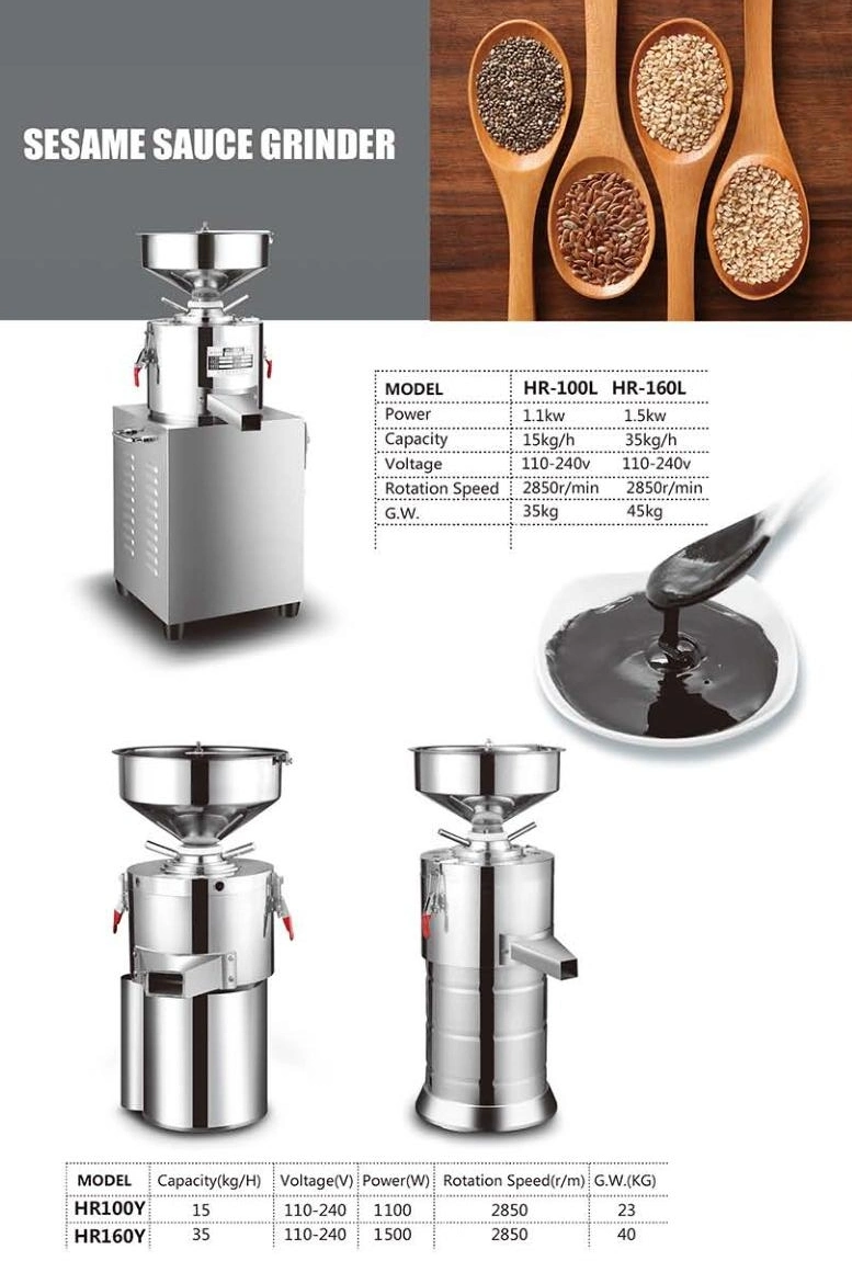 Stainless Steel Peanut Butter Making Machine/Tahini Sesame Maker/Sesame Grinding Machine