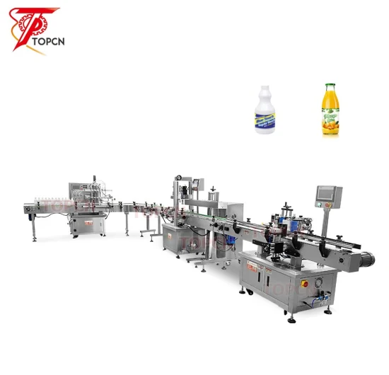 Automatic Bottle Cream Juice Pure Water Bottling Liquid Filling Capping Labeling Packing Machine Chemical Dairy Beverage Food Peanut Butter Packaging Machines