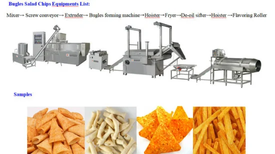 Twin Screw Extruded Fried Snacks Puffed Processing Line Corn Doritos Tortilla Chips Food Making Machine