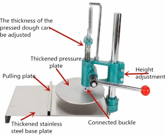 Pizza Pancake Chapati Dough Press Machine with Aviation Aluminium Mold